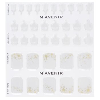 Mavenir - Nail Sticker (White) - # Gold Starlight Pedi Image 1