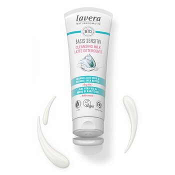 Lavera - Basis Sensitiv Cleansing Milk - Organic Aloe Vera & Organic Shea Butter (For Dry & Sensitive Skin) Image 2