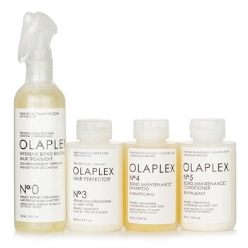 Olaplex Hair Repair Treatment Kit: No. 0 Intensive Treatment+No. 3 Hair Perfector+No. 4 Bond Shampoo+No. 5 Bond Conditioner