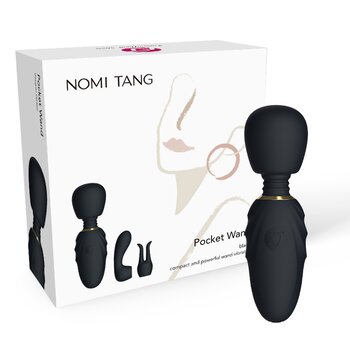 NOMI TANG Pocket Wand Interchangeable Head Mini Massager - # Black  1pc