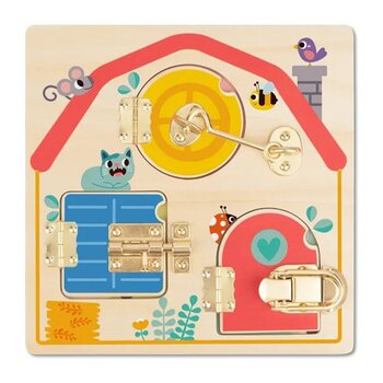 Tooky Toy Co Latches Activity Board - Farm 22x22x9cm