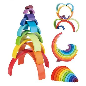Tooky Toy Co Rainbow Stacker 12pcs