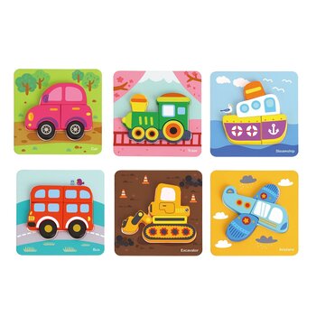 Tooky Toy Co 6 In Mini Transportation Puzzle  17x17x2cm