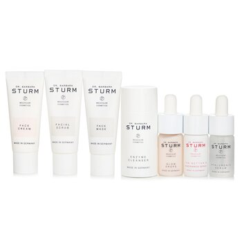 Dr. Barbara Sturm - GLOW KIT:FACIAL SCRUB, FACE MASK, HYALURONIC SERUM, FACECREAM,GLOW DROPS,ENZYME CLEANSER,THE BETTER B NIACINAMIDE SERUM Image 1