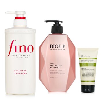 Shiseido Hair Conditione 550ml + Natural Beauty BIO UP Shampoo 500ml + mori beauty  Hair Mask 180ml (3pcs) 