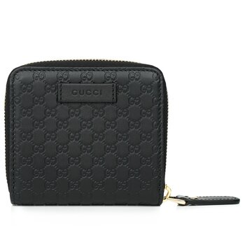 Gucci Micro GG Guccissima Leather Small Bifold Wallet 449395 Black