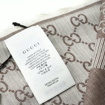 Gucci - Square Scarf 281942 Beige/L. Brown Beige/L. Brown - Scarves, Free  Worldwide Shipping