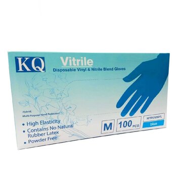KQ KQ - Витрилни ръкавици за еднократна употреба от смес от винил и нитрил -сини (S)