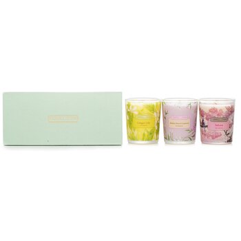 Carroll & Chan - 3 Votive Set: Sakura  Jasmine  Rose & Cranberry  Ginger Lily  - 3pcs