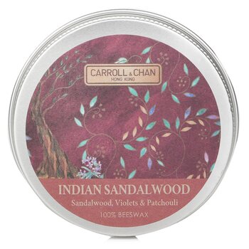 Carroll & Chan - 100% Beeswax Mini Tin Candle - # Indian Sandalwood (Sandalwood  Violets & Patchouli)  - 1pcs