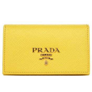 Prada 普拉達 Prada Saffiano 皮革卡包 1MC122 黃色