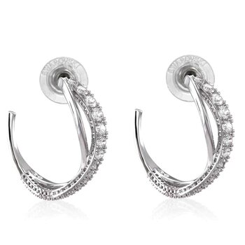 スワロフスキー Swarovski Twist hoop earrings 5563908 - White, Rhodium plated White