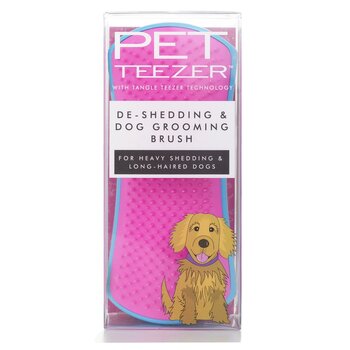 Pet Teezer De-Shedding & Dog Grooming Brush (For Heavy Shedding & Long Haired Dogs) - # Blue / Pink (1pcs) 