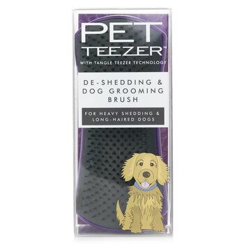 Pet Teezer De-Shedding & Dog Grooming Brush (For Heavy Shedding & Long Haired Dogs) - # Purple / Grey (1pcs) 