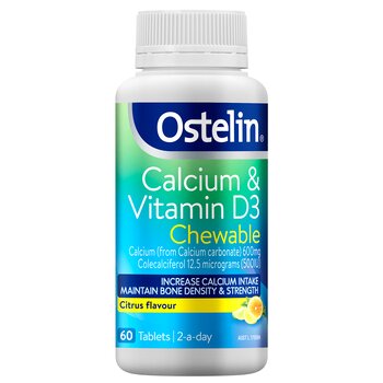 オステリン Ostelin [Authorized Sales Agent] Ostelin Calcium & Vitamin D Chewable - 60 Tablets 60pcs/box
