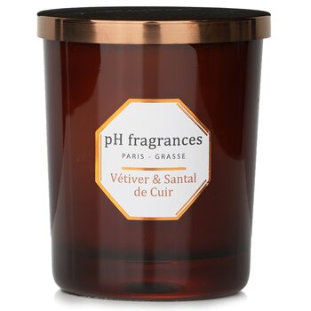 pH fragrances - Scented Candle - Vetiver & Santal De Cuir  - 180g/6.3oz