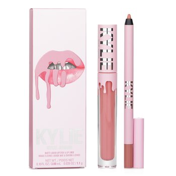 Matte Lip Kit: Matte Liquid Lipstick 3ml + Lip Liner 1.1g - # 300 Koko K (2pcs) 
