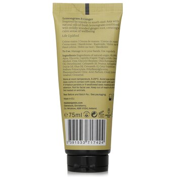 Max Benjamin - Natural Hand Cream - Lemongrass & Ginger Image 2