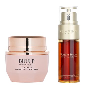 Clarins Double Serum Complete Age Control Concentrate 50ml + Bio Up Age-Delay Ultimate Essence Cream 50g 2pcs