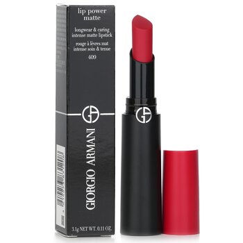 Giorgio Armani - Lip Power Matte Longwear & Caring Intense Matte Lipstick - # 409 Electric Image 1