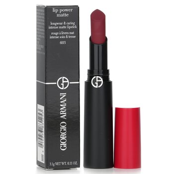 Giorgio Armani - Lip Power Matte Longwear & Caring Intense Matte Lipstick - # 603 Dramatic Image 1