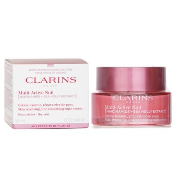 Clarins - Multi-Active Nuit (Niacinamide + Sea Holly Extract) Skin Renewing Line-Smoothing Night Cream Dry Skin Image 1