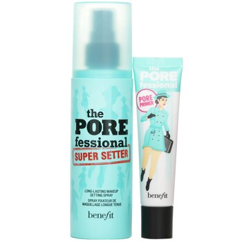 Benefit - Prime & Set Pore Pack: The Porefessional Smoothing Face Primer + Super Setter Long Lasting Makeup Setting Spray Image 1