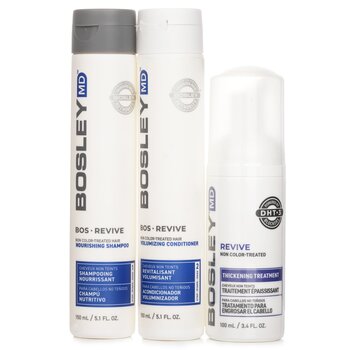 Bosley - MD BosRevive Volumizing Non Color Treated Kit: Nourishing Shampoo 5.1oz+ Volumizing Conditioner 5.1oz+ Treatment 3.4oz Image 1