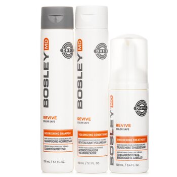 Bosley - MD BosRevive Volumizing Color Safe Kit: Nourishing Shampoo 5.1oz+Volumizing Conditioner 5.1oz+Leave In Treatment 3.4oz Image 1