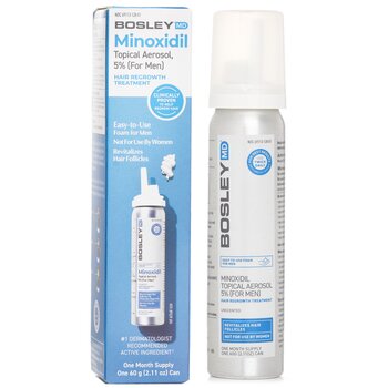 Bosley - Minoxidil Topical Aerosol 5% (For Men) Hair Regrowth Treatment Image 1