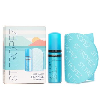 Self Tan Express Mini Kit: Tinted Tanning Mousse 50ml + Application Mitt (2pcs) 