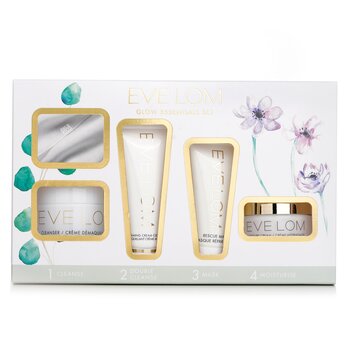 Glow Essentials Discovery Set: Cleanser 20ml + Foaming Cream Cleanser 20ml + Rescue Mask 15ml + Moisture Cream 15ml (4pcs) 