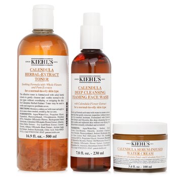 Kiehl's - Calendula 3 Step Hydration Set: Face Wash 230ml + Toner 500ml + Water Cream 100ml Image 1