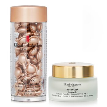 Elizabeth Arden Ceramide Vitamin C Capsules - Radiance Renewal Serum + Advanced Ceramide Lift and Firm Day Cream SPF 15 (2pcs) 