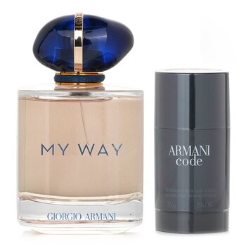 Giorgio Armani My Way Eau De Parfum Spray + Armani Code Deo Stick (2pcs) 