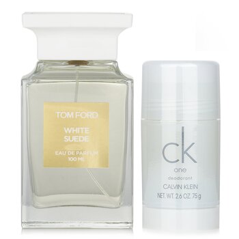 Tom Ford Private Blend White Suede Eau De Parfum Spray X Calvin Klein CK One Deodorant Stick (2pcs) 