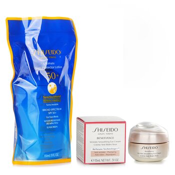 Shiseido - Shiseido Ultimate Sun Protector Lotion SPF 50+ Sunscreen (for Face and Body) + Benefiance Wrinkle Smoothing Eye Cream Image 1