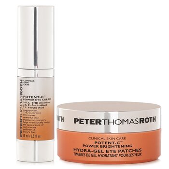 Peter Thomas Roth - Clinically Stronger Brighetning 2 Piece Kit Of Full Size: Potent C Power Eye Cream 15ml+ Hydra Gel Eye Patches 30 Pairs Image 2