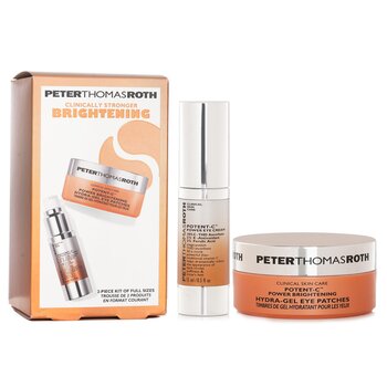 Clinically Stronger Brighetning 2 Piece Kit Of Full Size: Potent C Power Eye Cream 15ml+ Hydra Gel Eye Patches 30 Pairs (2pcs) 