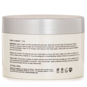 CosMedix - Prep & Reset Dual Sided Lactic Acid Exfoliating Facial Pads Image 2