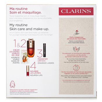 Clarins - Favourites Set: Double Serum 30ml+Lip Comfort Oil - # 03 1.4ml+Wonder Volume Mascara XXL 3ml+Double Serum Eye Sample 0.9ml Image 2