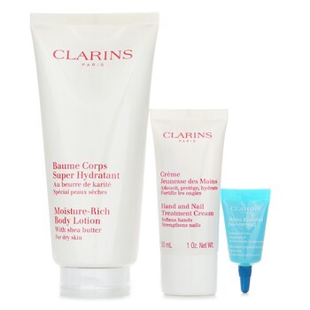 Clarins - Perfect Hydration Body Set: Super Hydrating Body Balm 200ml+Youthful Hand Cream 30ml+Hydra Essentiel Reparing Lip Balm 3ml Image 1