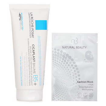 La Roche Posay - La Roche Posay Cicaplast Baume B5 Soothing Repairing Balm(Random Packaging) 100ml X Natural Beauty r-PGA Deep Hydration Moisturizing Cushion Mask (Exp Date: 01/2026) 6x 20ml Image 1