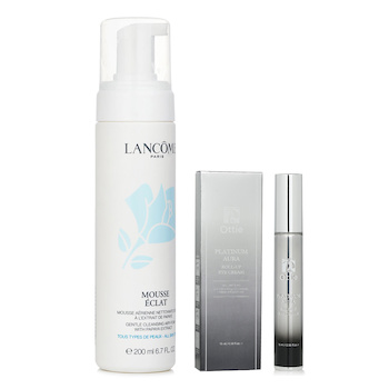 Lancome - Lancome Mousse Eclat Express Clarifying Self-Foaming Cleanser 200ml X Ottie Platinum Aura Roll Up Eye Cream 15ml Image 1