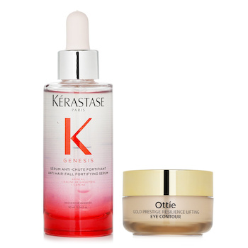 Kerastase Genesis Anti Hair-Fall Fortifying Srum (Weakened Hair, Prone to Falling) 90ml X Ottie Gold Prestige Resilience Lifting Eye Contour 30ml (2pcs) 