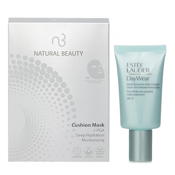 Estee Lauder DayWear Sheer Tint Release Advanced Multi-Protection Anti-Oxidant Moisturizer SPF 15 50ml X Natural Beauty r-PGA Deep Hydration Moisturizing Cushion Mask (Exp Date: 01/2026) 6x 20ml (2pcs) 