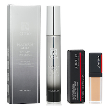 Shiseido - Shiseido Synchro Skin Self Refreshing Concealer - # 203 Light 5.8ml X Ottie Platinum Aura Roll Up Eye Cream 15ml Image 1