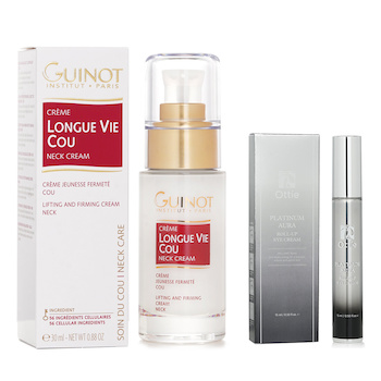 Guinot - Guinot Longue Vie Cou Firming Vital Neck Care30ml X Ottie Platinum Aura Roll Up Eye Cream 15ml Image 1