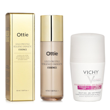 Vichy - Vichy Beauty Deo Anti-Perspirant 48hr Roll-On (For Sensitive Skin) 50ml X Ottie Gold Prestige Resilience Energetic Essence 50ml Image 1