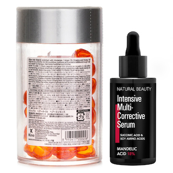 Ellips - Ellips Hair Vitamin Oil - Hair Vitality 50capsules x1ml X Natural Beauty Intensive Multi-Corrective Serum - Mandelic Acid 18% (Exp Date: 12/2025) 35ml Image 2